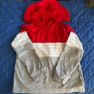 Little Sleepies Hoodie/ 2T /Red and Gray Pullover Lightweight Bamboo Viscose